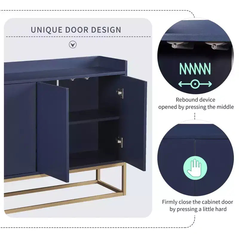Buffet moderne élégant avec grand espace de rangement pour salle à manger, entrée