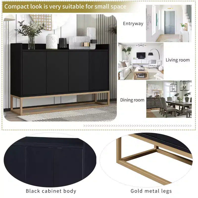 Buffet moderne élégant avec grand espace de rangement pour salle à manger, entrée