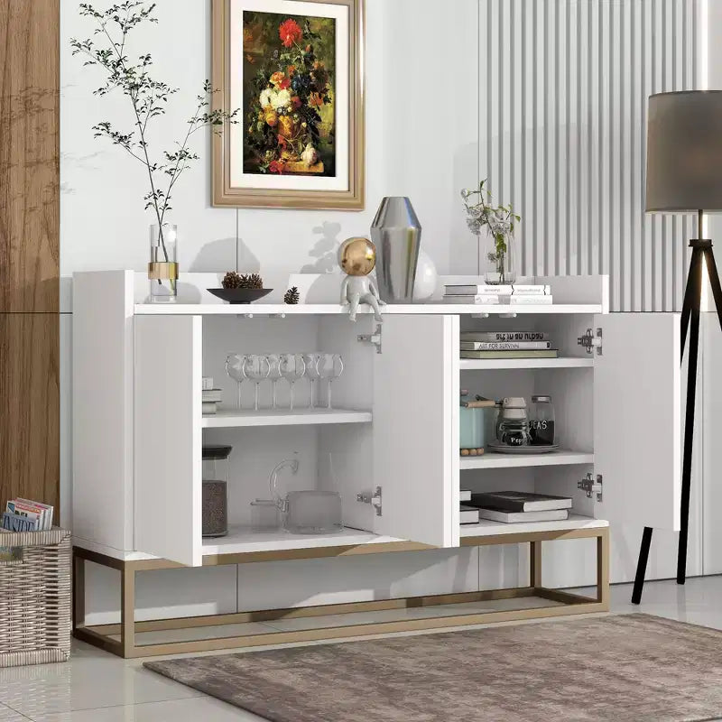 Buffet moderne élégant avec grand espace de rangement pour salle à manger, entrée