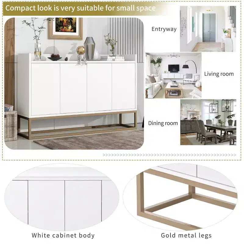 Buffet moderne élégant avec grand espace de rangement pour salle à manger, entrée