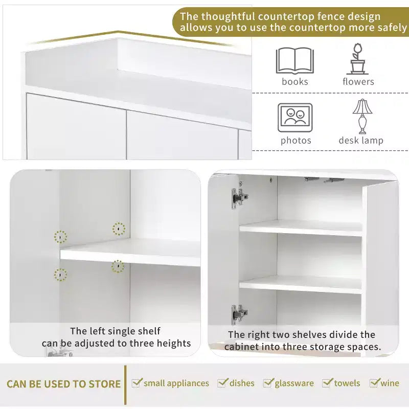 Buffet moderne élégant avec grand espace de rangement pour salle à manger, entrée