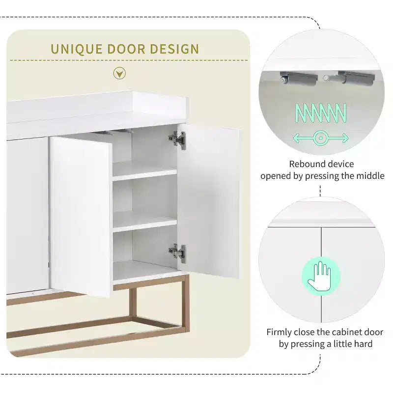 Buffet moderne élégant avec grand espace de rangement pour salle à manger, entrée