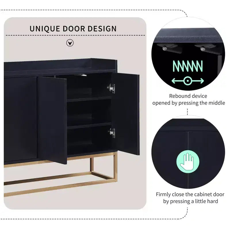 Buffet moderne élégant avec grand espace de rangement pour salle à manger, entrée