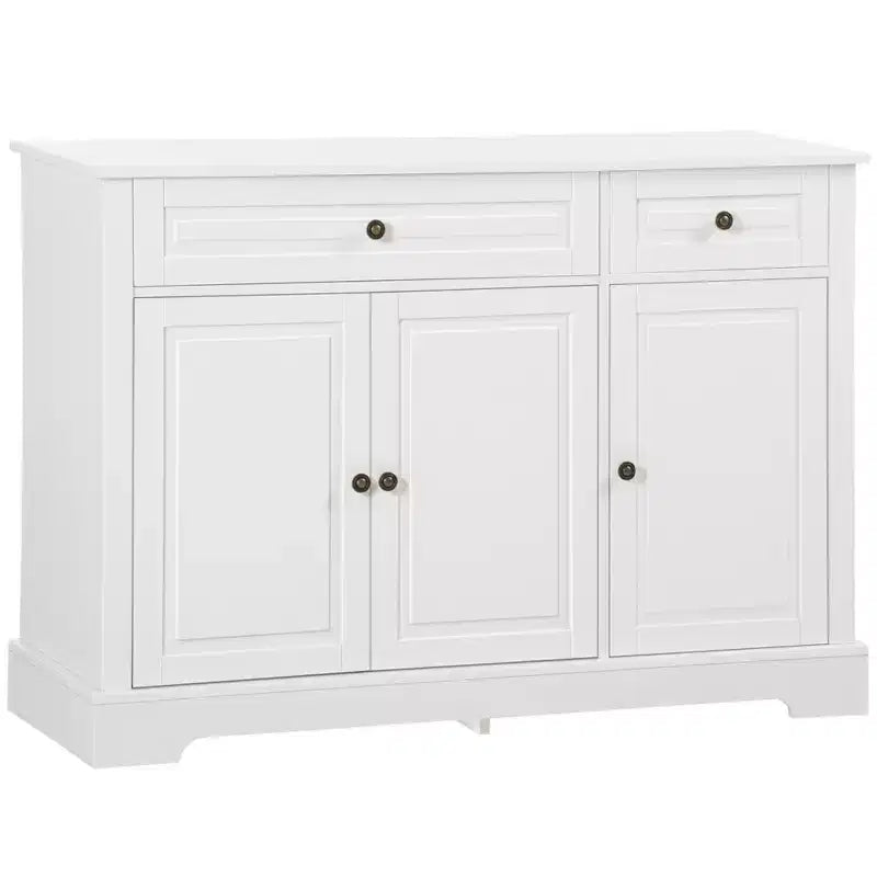Meuble buffet/bahut, Buffet d'appoint moderne avec 2 tiroirs et étagères réglables, Meuble d'entrée