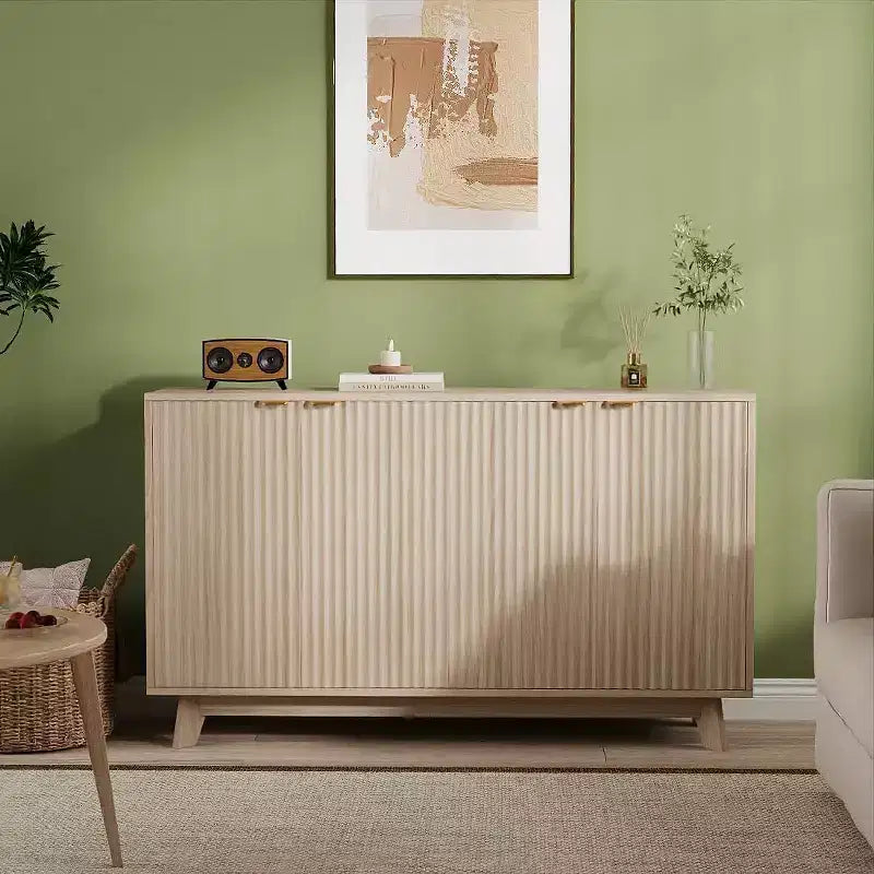Meuble de rangement cannelé avec 4 portes pour buffet/bahut