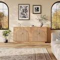 Coolmee Buffet de Bahut Moderne 160 cm, Grand Meuble de Rangement avec Poignées Dorées, et Portes, Table de Buffet pour Bar à Café pour Bureau à Domicile