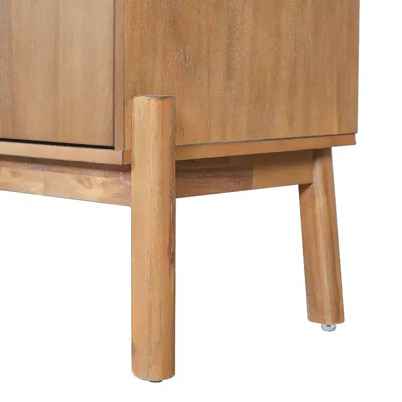 Buffet Bahut Vintage Burns avec meuble de rangement à 4 portes et poignées métalliques