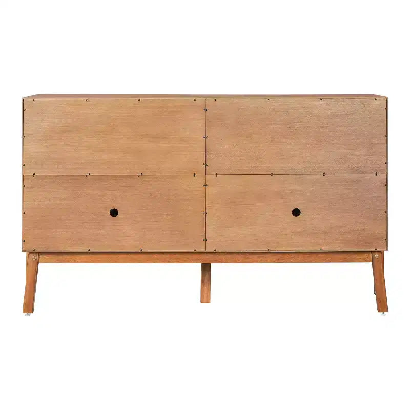 Buffet Bahut Vintage Burns avec meuble de rangement à 4 portes et poignées métalliques