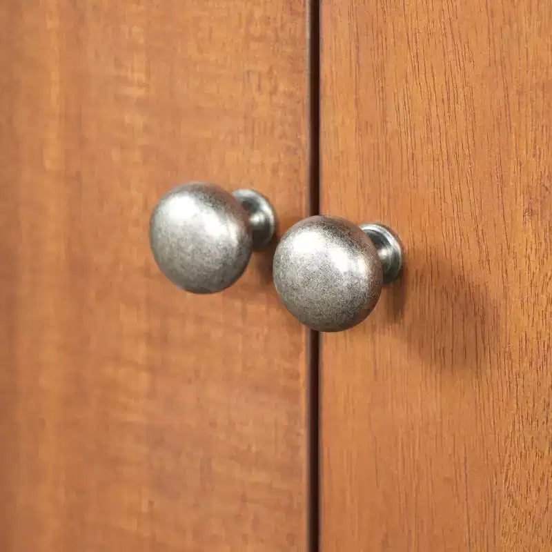 Buffet Bahut Vintage Burns avec meuble de rangement à 4 portes et poignées métalliques