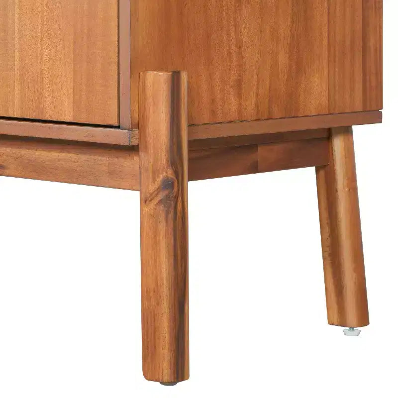 Buffet Bahut Vintage Burns avec meuble de rangement à 4 portes et poignées métalliques