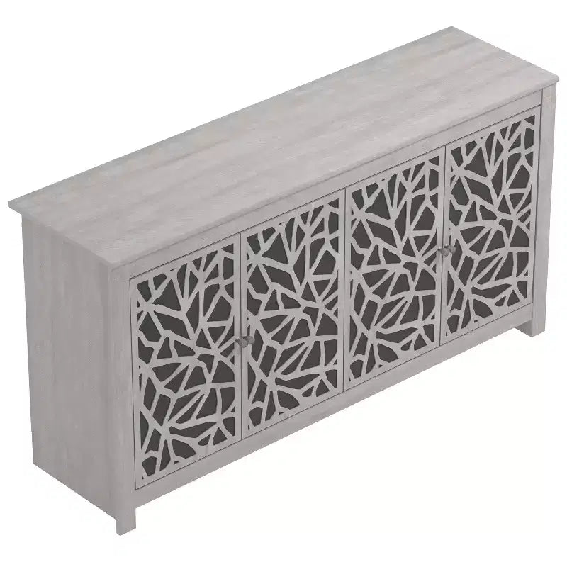 Buffet avec portes à découpes décoratives, noir 58,4 L 15,7 P 30 H