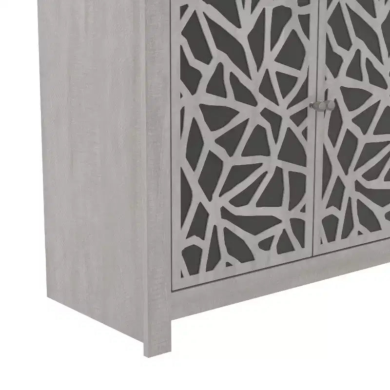 Buffet avec portes à découpes décoratives, noir 58,4 L 15,7 P 30 H