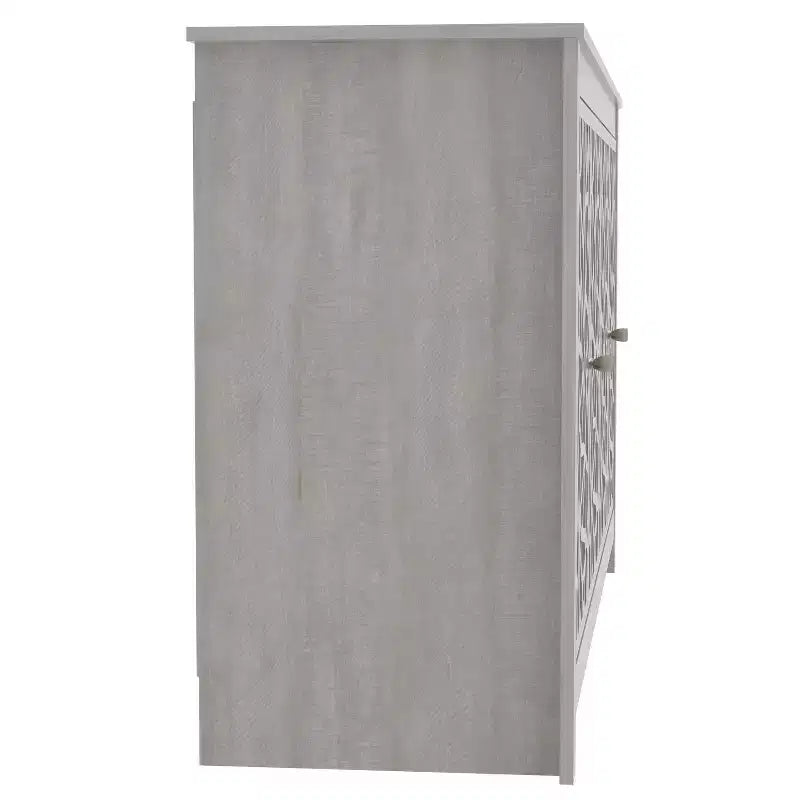 Buffet avec portes à découpes décoratives, noir 58,4 L 15,7 P 30 H