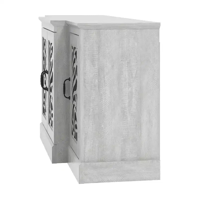 buffet avec portes à découpes traditionnelles gris 60.4 L 18.2 P 29.3 H