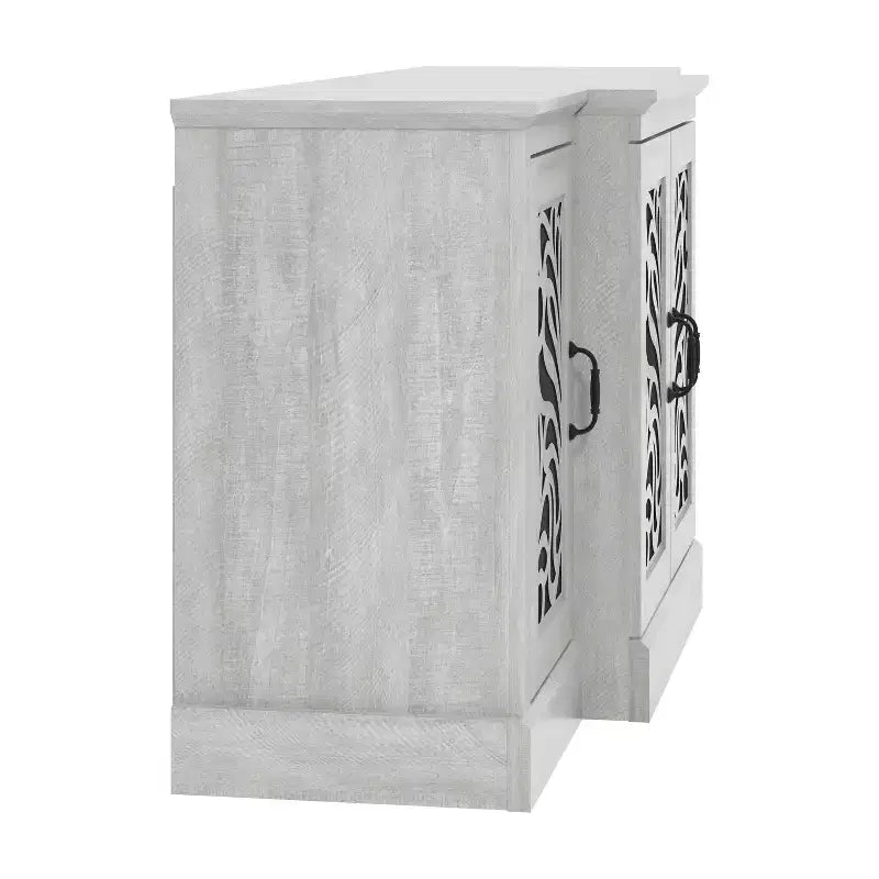 buffet avec portes à découpes traditionnelles gris 60.4 L 18.2 P 29.3 H