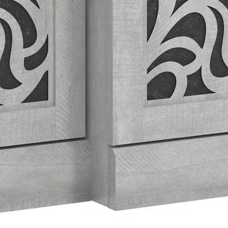 buffet avec portes à découpes traditionnelles gris 60.4 L 18.2 P 29.3 H