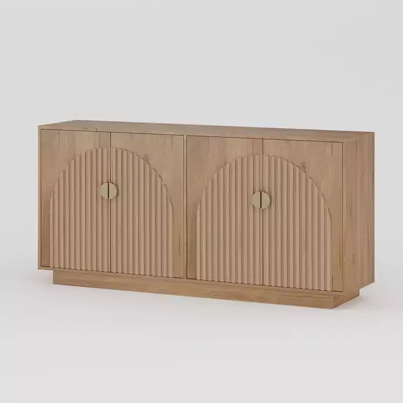 Buffet de salle à manger moderne de style campagnard avec rangement et portes cannelées - Console pour salle à manger, coin café et bar à vin