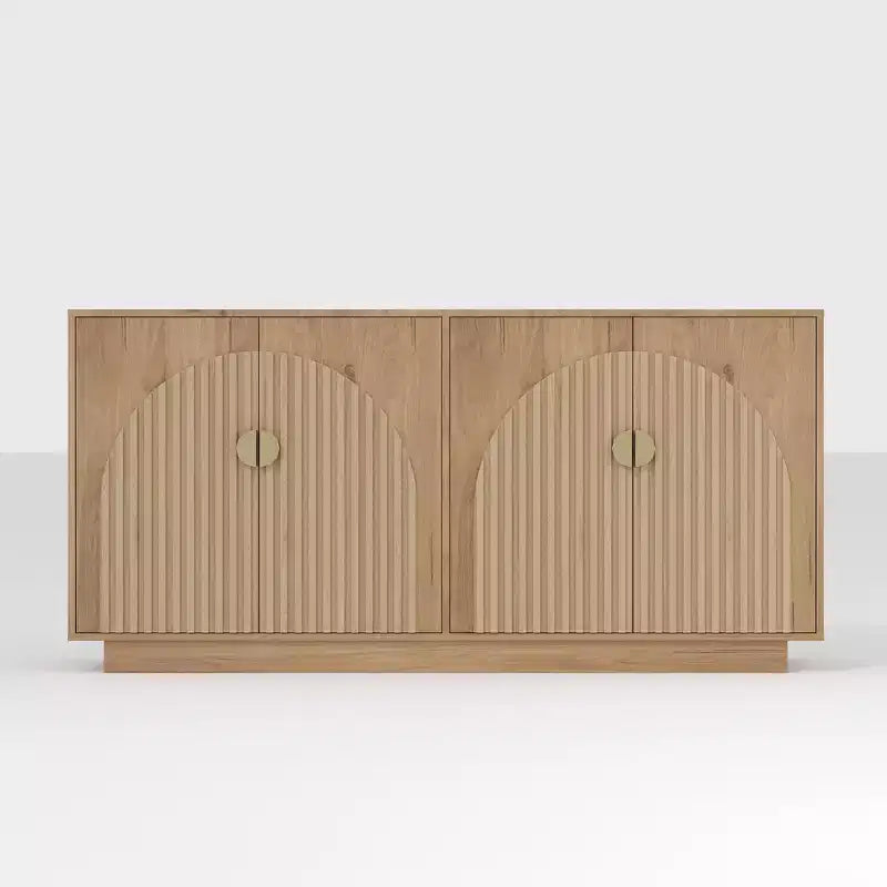 Buffet de salle à manger moderne de style campagnard avec rangement et portes cannelées - Console pour salle à manger, coin café et bar à vin