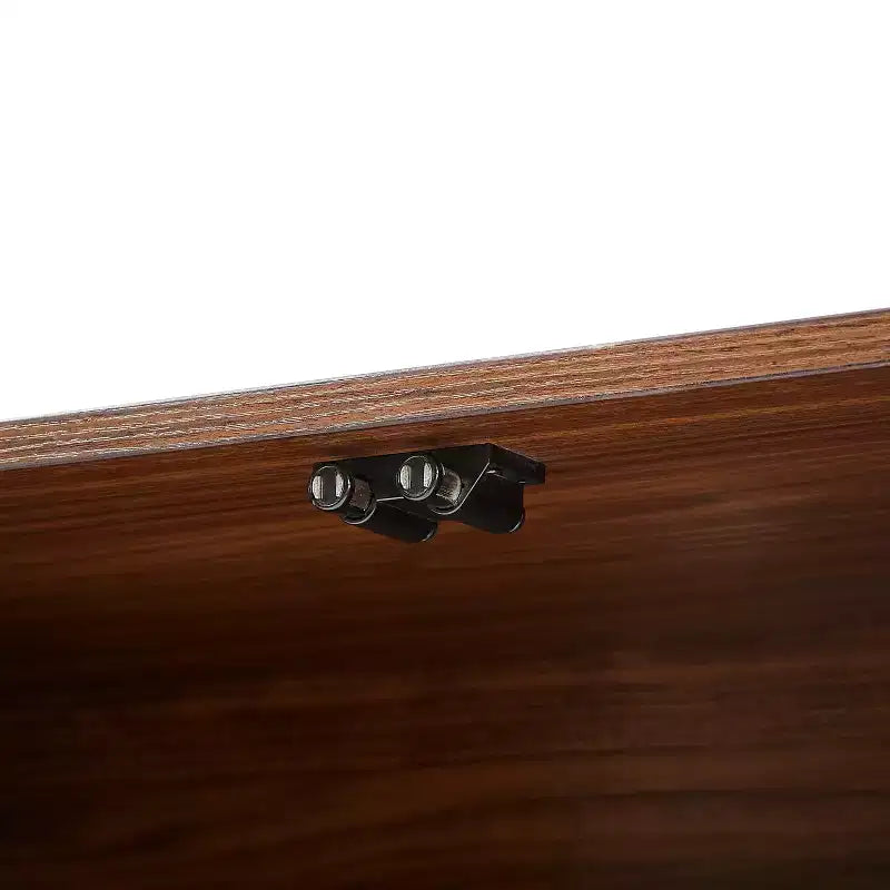 Meuble de rangement, meuble TV avec motif de vagues, buffet, meuble en bois à rayures verticales pour entrée. Noyer