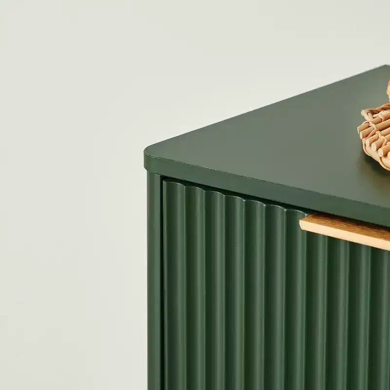 Buffet ondulé moderne de 67 pouces, meuble à 6 portes avec fonction de rangement, adapté pour la cuisine, la chambre à coucher, le salon, Vert