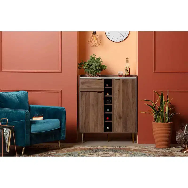 Buffet 2 portes avec rangement Noyer -