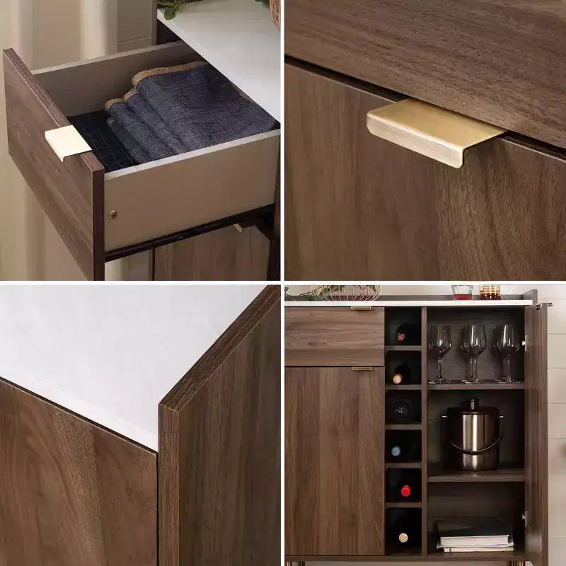 Buffet 2 portes avec rangement Noyer -