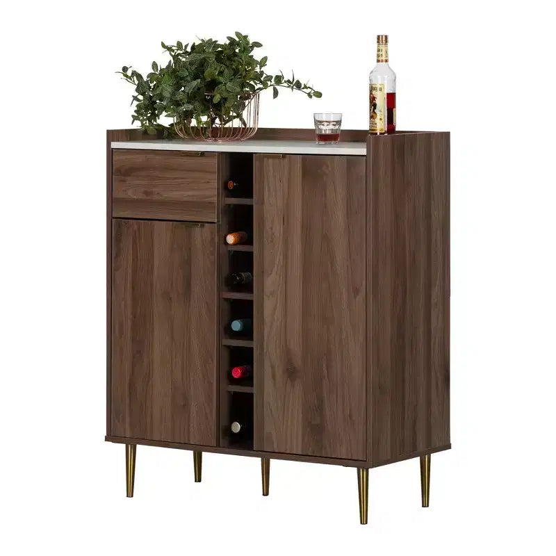 Buffet 2 portes avec rangement Noyer -