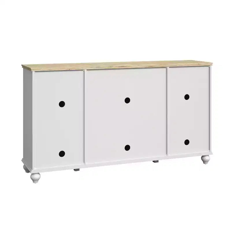 Buffet d'appoint de style vintage de 160 cm avec tiroirs, coloris blanc