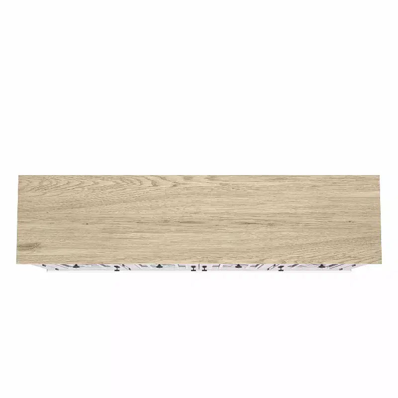 Buffet d'appoint de style vintage de 160 cm avec tiroirs, coloris blanc