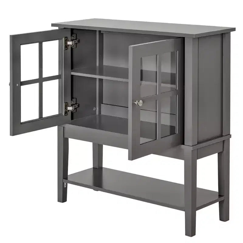 Meuble de rangement de cuisine HOMCOM avec 2 portes vitrées et étagères