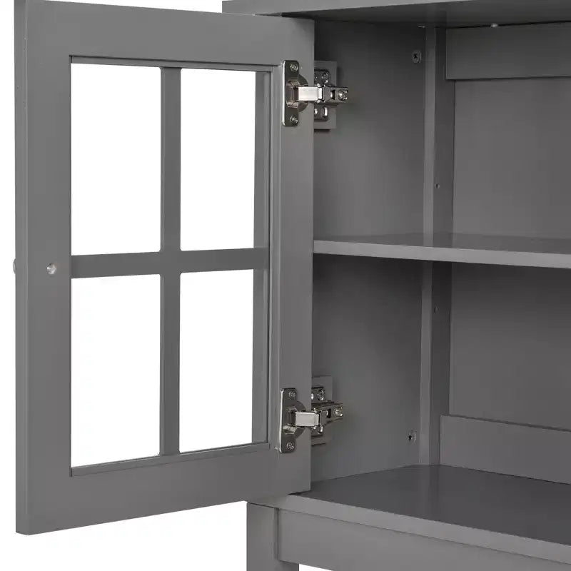 Meuble de rangement de cuisine HOMCOM avec 2 portes vitrées et étagères