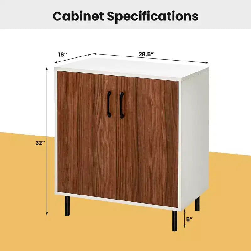 Buffet de cuisine à 2 portes avec étagère réglable
