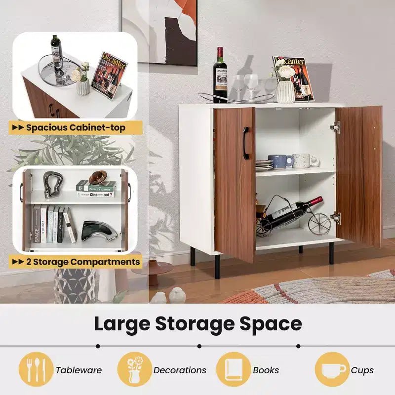 Buffet de cuisine à 2 portes avec étagère réglable