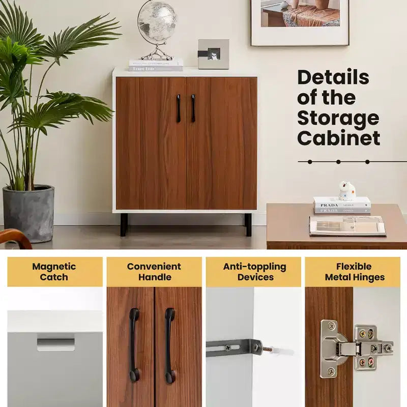 Buffet de cuisine à 2 portes avec étagère réglable