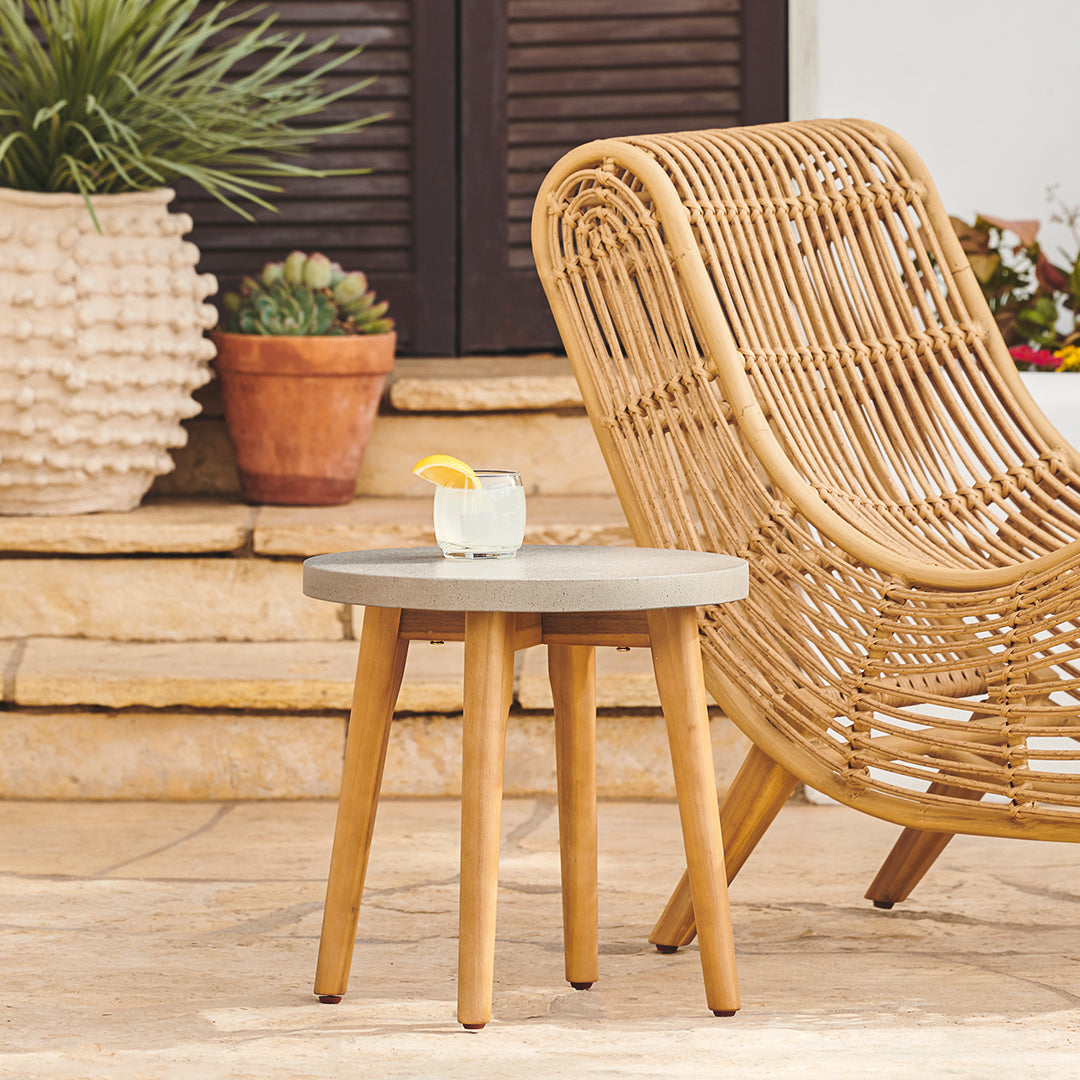 Table d'appoint industrielle en bois massif naturel pour le salon