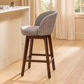 Chaise de salle à manger en bois massif rose poudré avec coussins garnis de fibres pour salle à manger