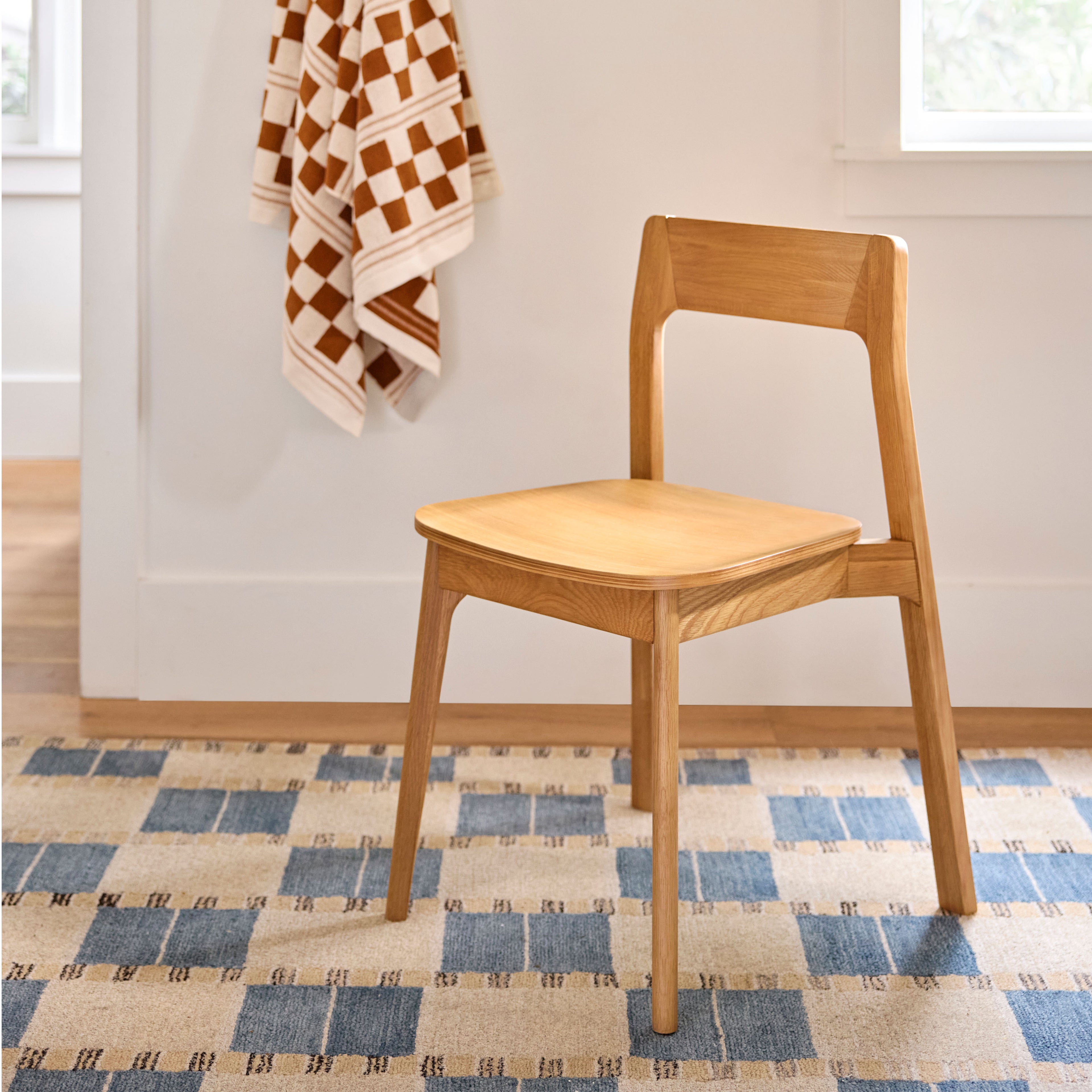 Chaise de salle à manger en bois massif naturel, sans assemblage requis, pour salle à manger