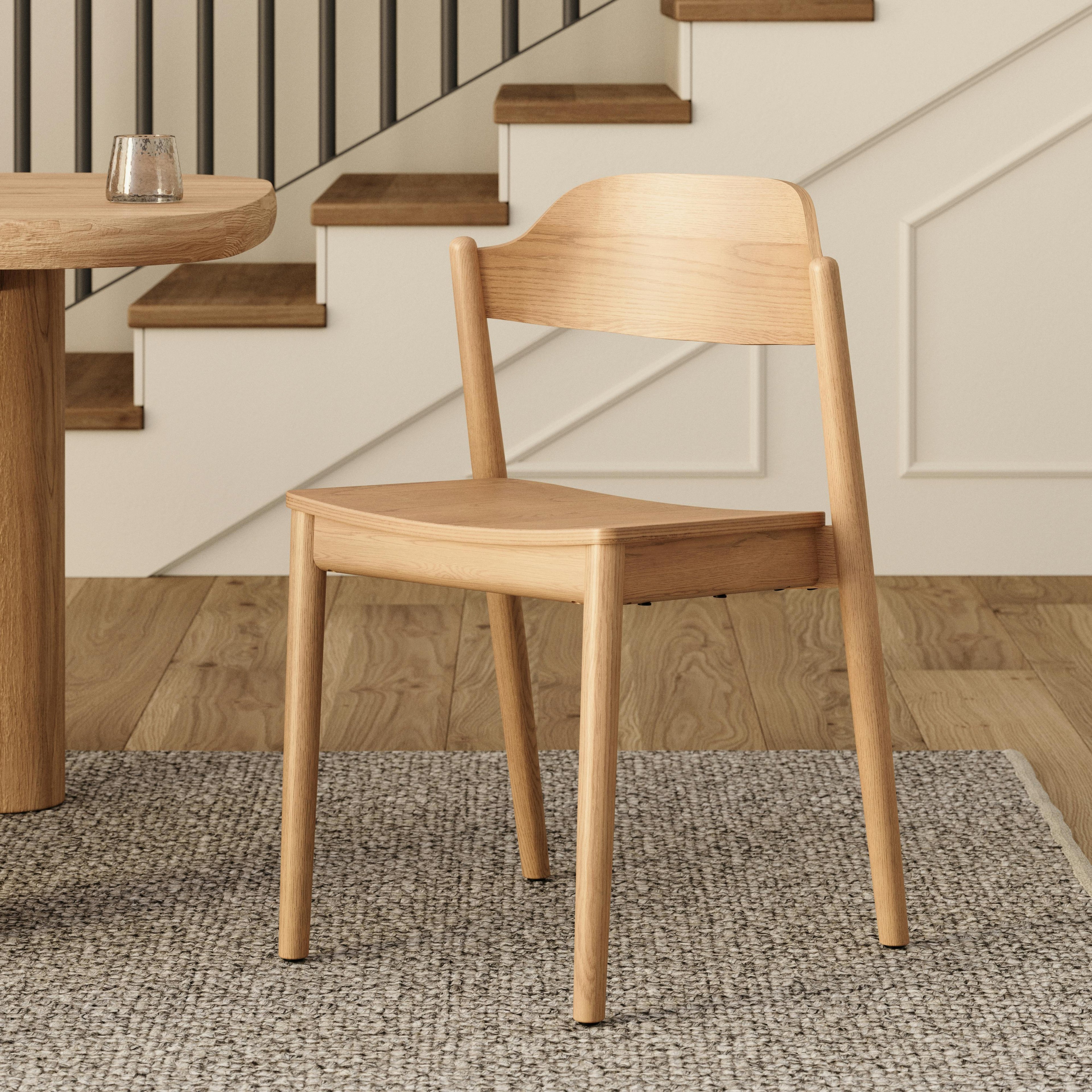 Chaise de salle à manger blanche en bois massif empilable pour salle à manger