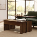 Table basse côtière en noyer avec plateau relevable de rangement et bureau convertible pour le salon