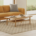 Table basse en chêne massif naturel de style Mid-Century avec plateau rectangulaire classique pour salon