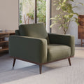 Fauteuil de salon contemporain vert Oe en tissu avec pieds fuselés et assise profonde pour le salon