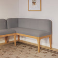 Banquette de coin en bois massif gris pour salle à manger