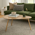 Table basse en bois massif de chêne blanc Mid-Century avec plateau organique de forme libre pour le salon