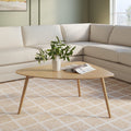 Table basse en bois massif de chêne blanc Mid-Century avec plateau organique de forme libre pour le salon