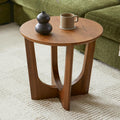 Table d'appoint moderne en noyer avec piètement sculptural en arche et bords biseautés pour salon
