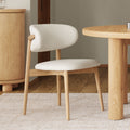 Chaise de salle à manger en bois massif blanc avec tissu testé à 50 000 frottements pour salle à manger
