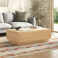 Table basse scandinave en chêne blanc avec tiroir de rangement à fermeture douce pour le salon