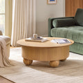 Table basse contemporaine en velours blanc avec forme de tambour et rangement à couvercle caché pour le salon