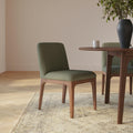 Chaise de salle à manger scandinave en bois massif vert forêt avec assise rembourrée de mousse pour salle à manger